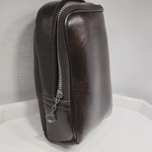 Vtg Wo/Men's Leather Belt Pouch Clip-on Waist Bag Soft 100% Cashmere Inside Nice
